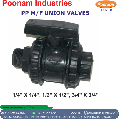 PP UNION VALVE M / F